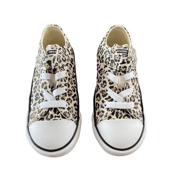 Converse Other - Converse All Star Brown Black Leopard Print Girls Shoes Size 9